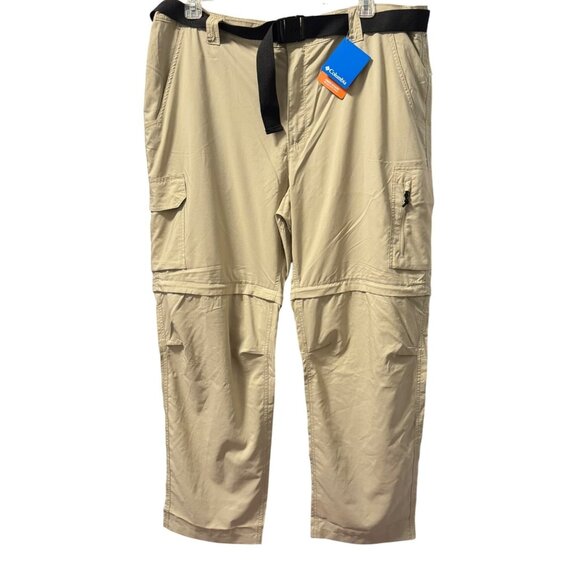 Columbia Mens Omni-Shade Cargo Pants 44x32 Beige Lightweight Recycled Polyester - Picture 11 of 12